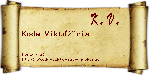 Koda Viktória névjegykártya